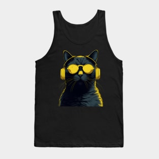 Cool Music lover cat Tank Top